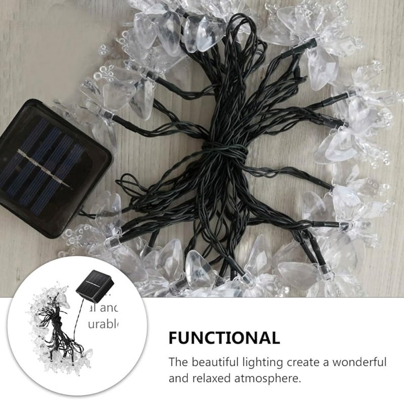 Solar Butterfly LED String Lights 7M 50 Bulbs 8 Modes Outdoor Garden Patio Yard Decoration - Image 5
